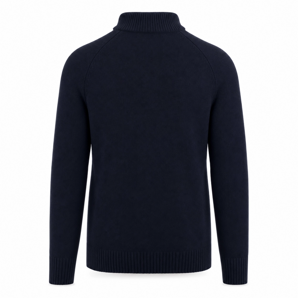 Navy Collar Knit Sweater