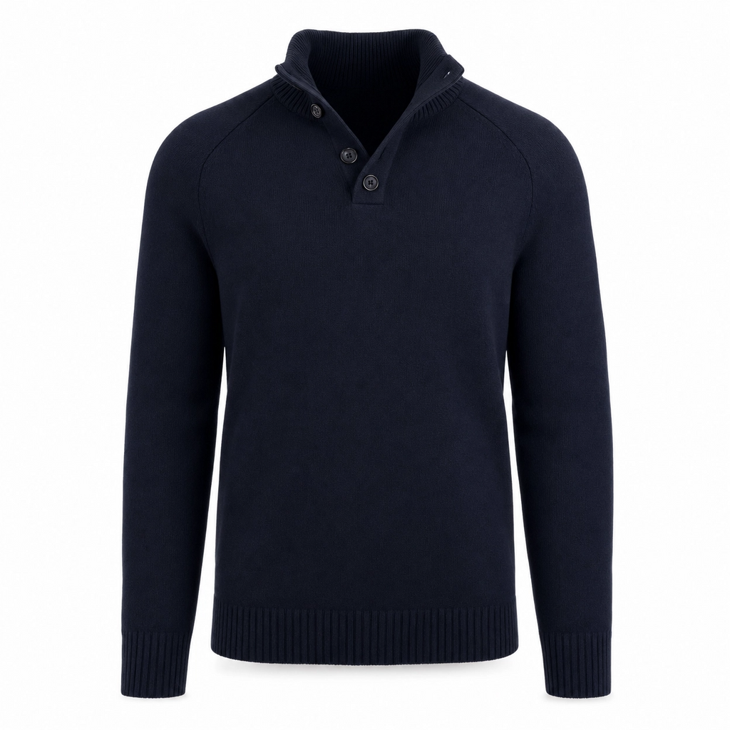 Navy Collar Knit Sweater